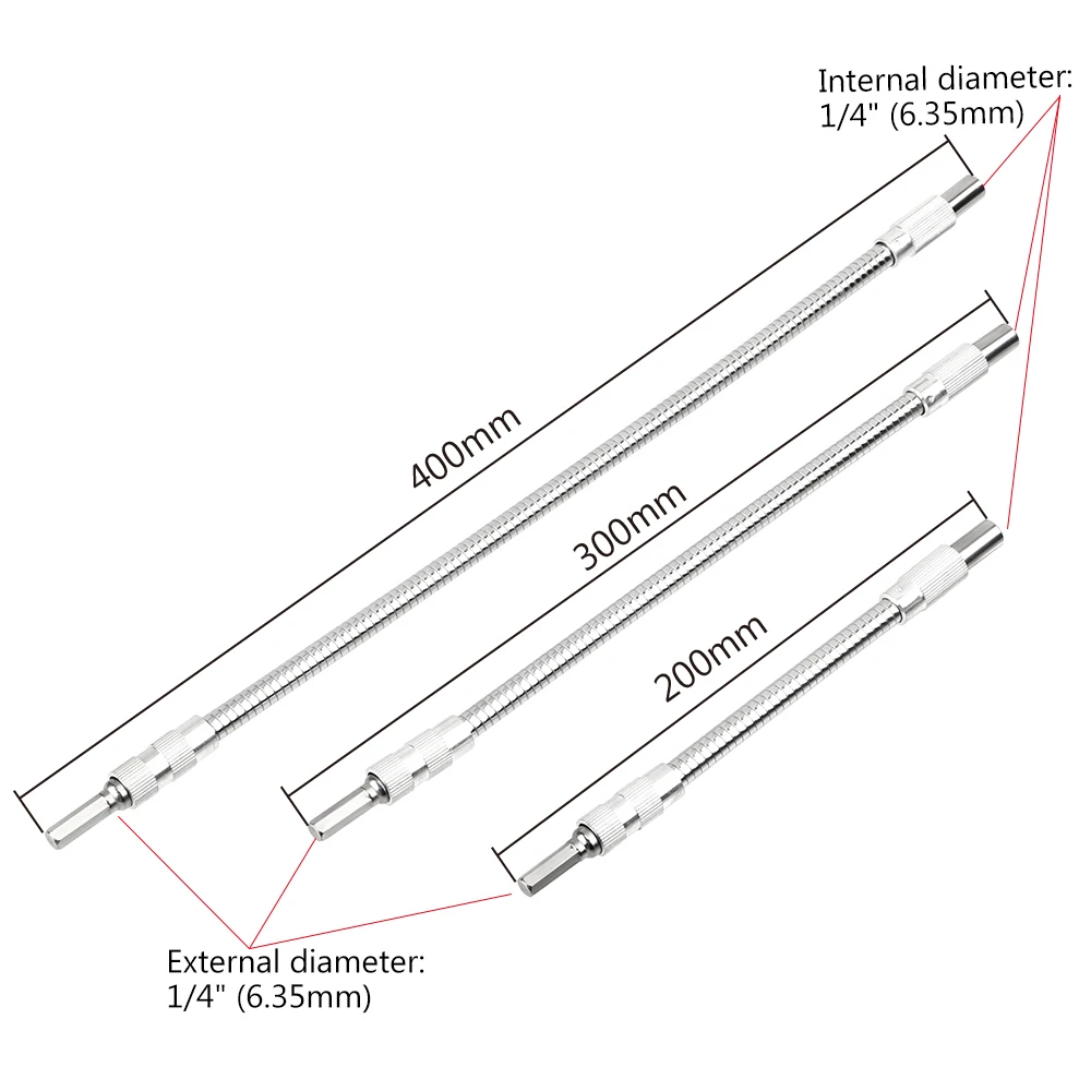 DIYWORK удлинительная отвертка Биты Электроника сверлильный Вал гибкий вал соединение звено 200 мм 300 мм 400 мм