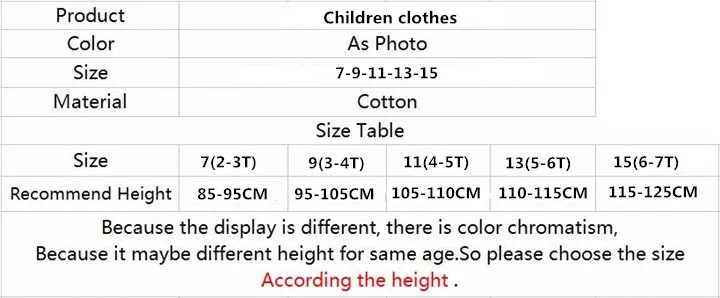 Size chart