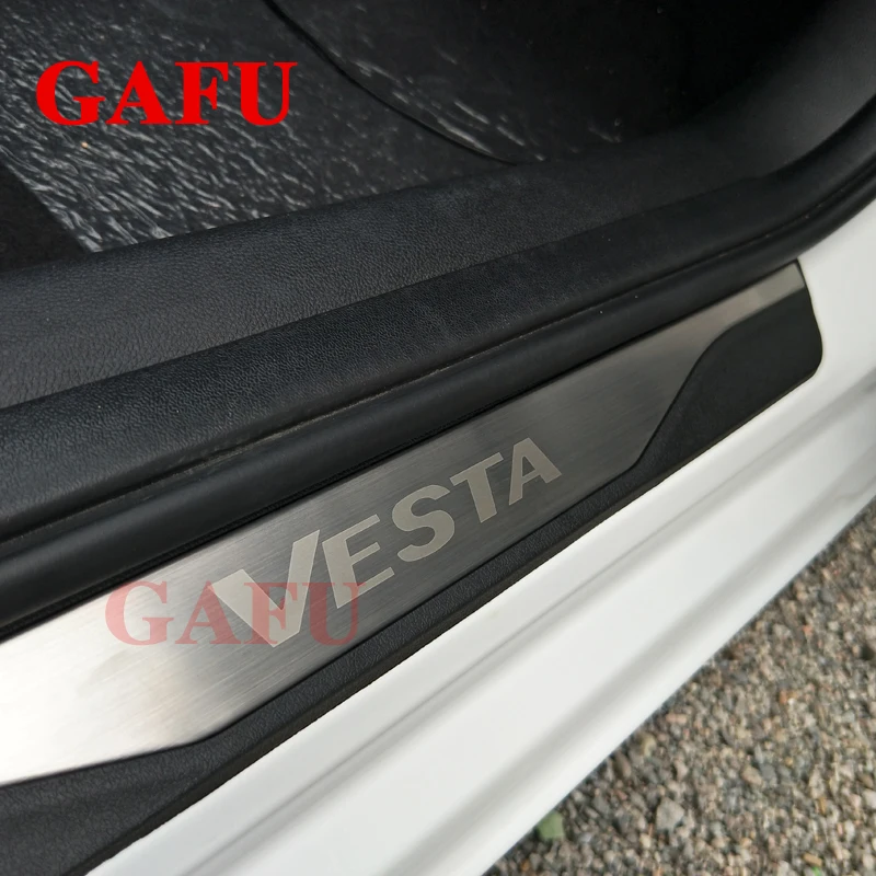 Наклейка на пороги автомобиля для Lada Vesta sw cross нержавеющая сталь Накладка на порог для LADA Vesta автомобильные аксессуары