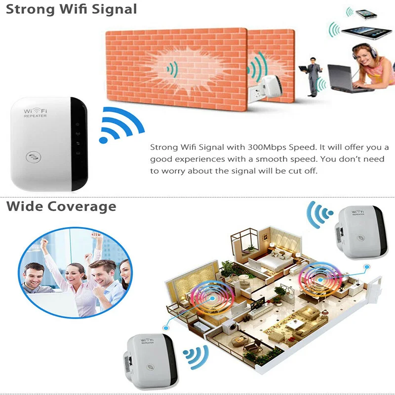 Беспроводной Wifi повторитель Диапазон Wi-Fi удлинитель 300 Мбит/с Wifi усилитель