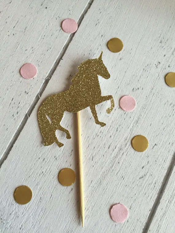 

Unicorn cupcake toppers. Gold/silver. First birthday cupcake toppers. 12 Party cake toppers. Gold glitter cupcake toppers. Silve