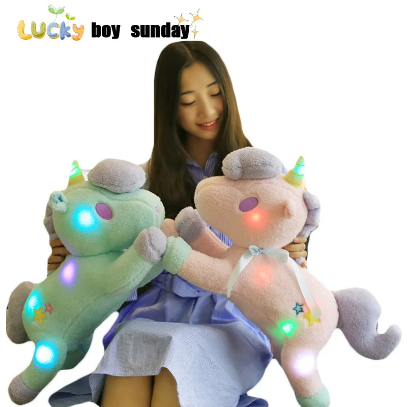 Kaufen Led Gewachsen Licht Rainbown Einhorn plüschtier Niedlichen Tier Angefüllte Plüsch Blinkende Einhorn Puppen KidsToy Geschenk Für Kinder Und Ihre