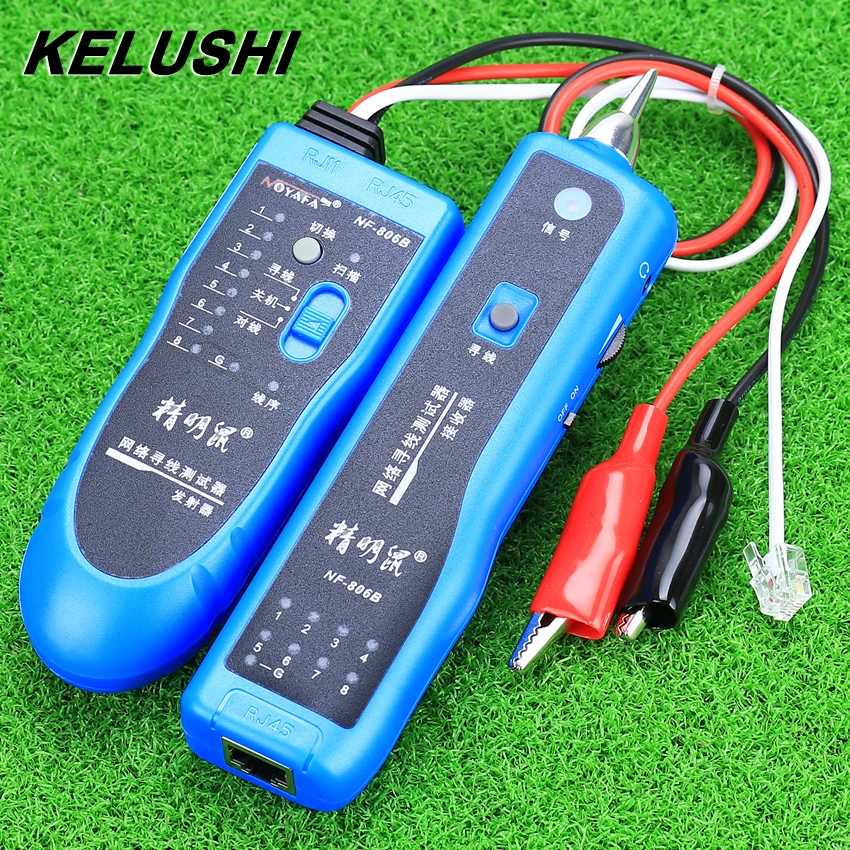 

KELUSHI Network Tester Tool Network wire Cable Tester Line Tracker Telephone RJ11 RJ45 NF-806B fast shipping