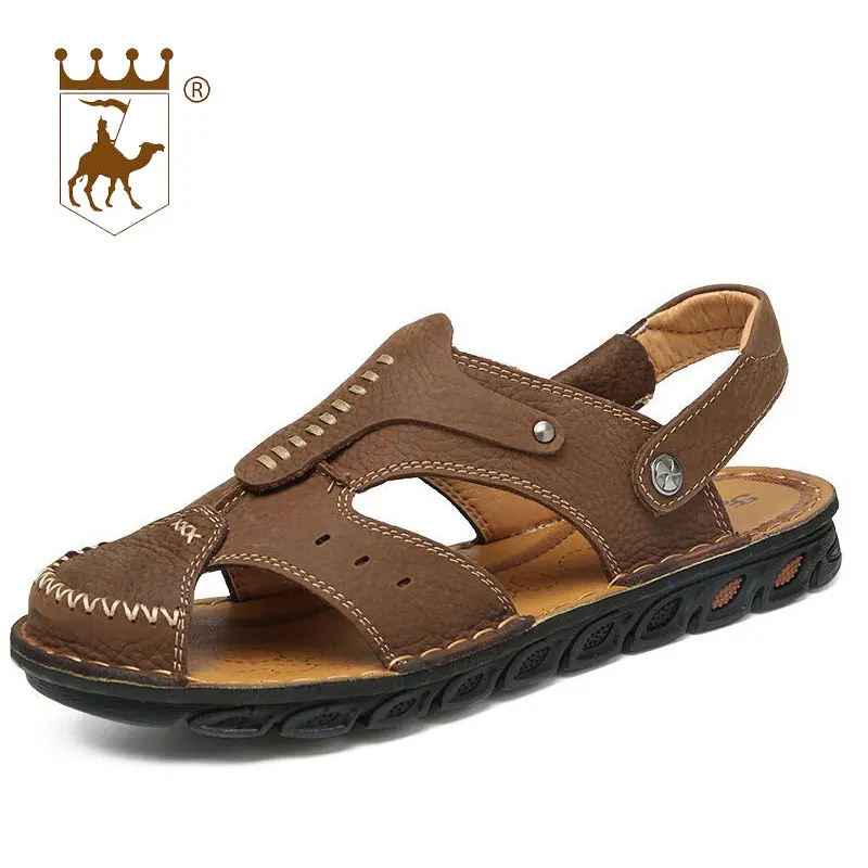 

BACKCAMEL Summer Sandals Men's Leather Soft Bottom Comfortable Wild Thick Non-slip Outdoor Sports Casual Shoes Men's Beach Shoes