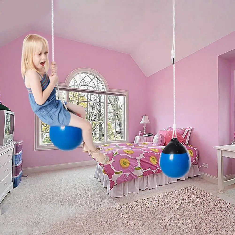

Swing Ball Seat For Kids With Adjustable Ropes Durable PVC Buoy Ball Swing For Tree, Indoor, Playground, Background Indoor Toys