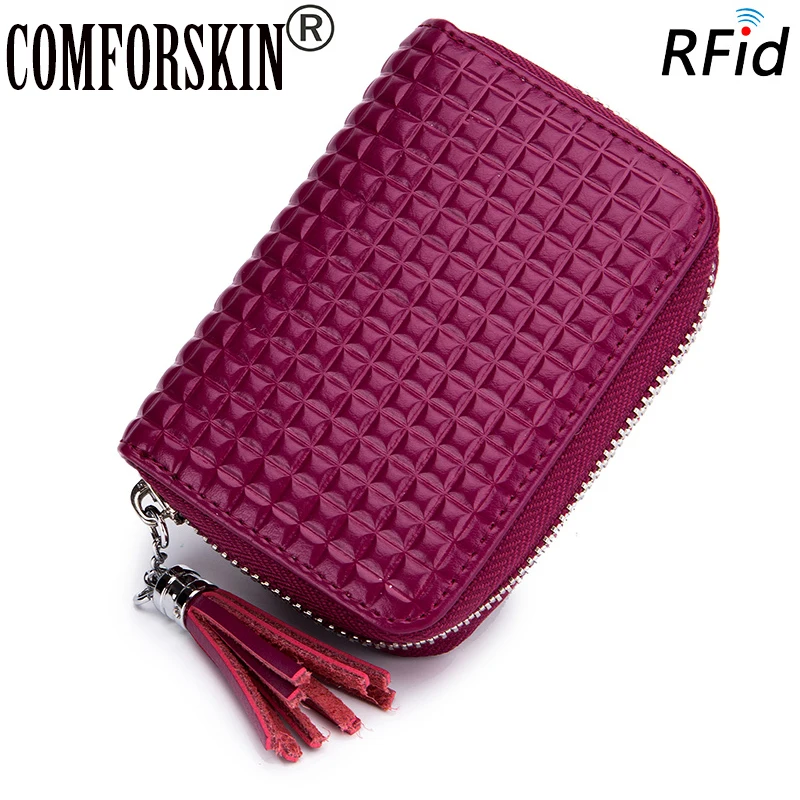 COMFORSKIN большая емкость RFID защита для женщин кредитница Новое поступление модный