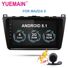 YUEMAIN Auto radio lettore Multimediale Per Mazda 6 2008-2015 Android 8.1 Autoradio di Navigazione GPS video FM/AM USB della Macchina Fotografica DVR OBD