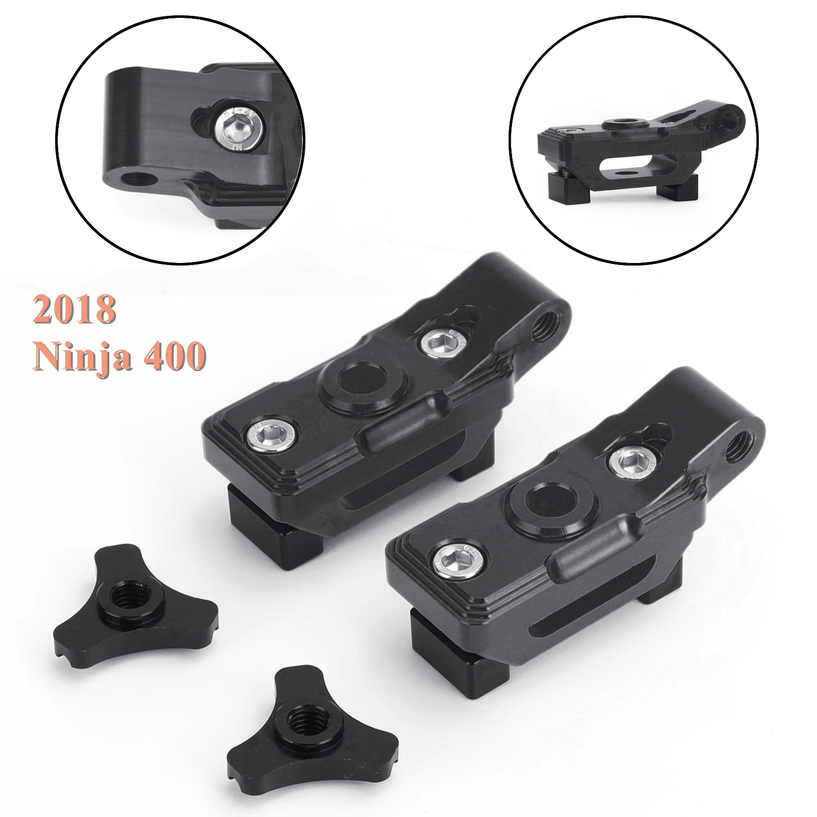 

Artudatech CNC Rear Axle Fork Spindle Chain Adjuster Blocks For Kawasaki Ninja 400 2018