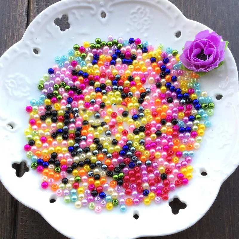 

Hot Selling 600Pcs Assorted Color Acrylic Beads Imitation Pearl Round Beads Dia 4mm 18Color to Selection For Jewelry Making