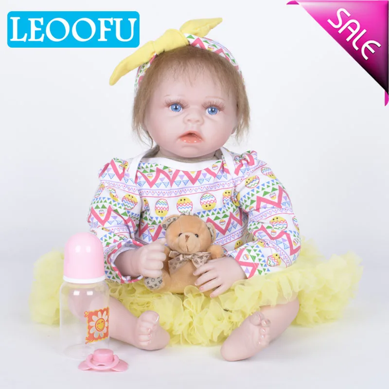 

LEOOFU 55cm 22 inch silicone reborn baby doll toys princess toddler babies like bebe girls limited collection birthday gift