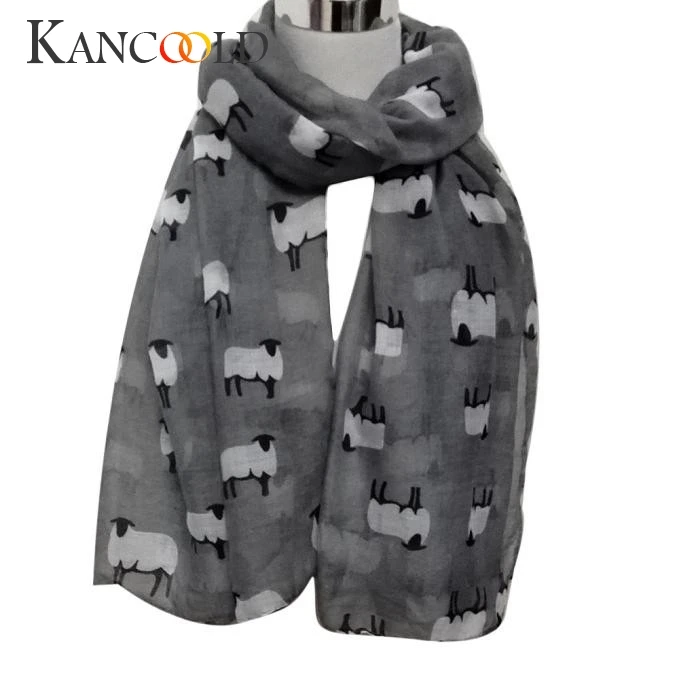 

KANCOOLD Scarf Women high quality Lady Long Cute Sheep Print Scarves Wraps Shawl Soft fashion scarf women 2018Nov2