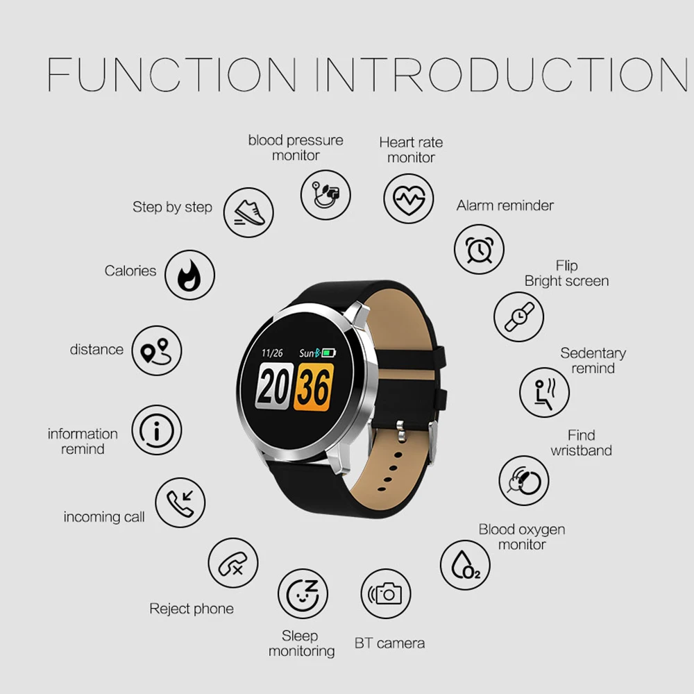 LEMDIOE New Smart Watch Men OLED Screen Bluetooth Women Fashion Waterproof Electronics Sport Tracker Heart Rate Wearable Devices