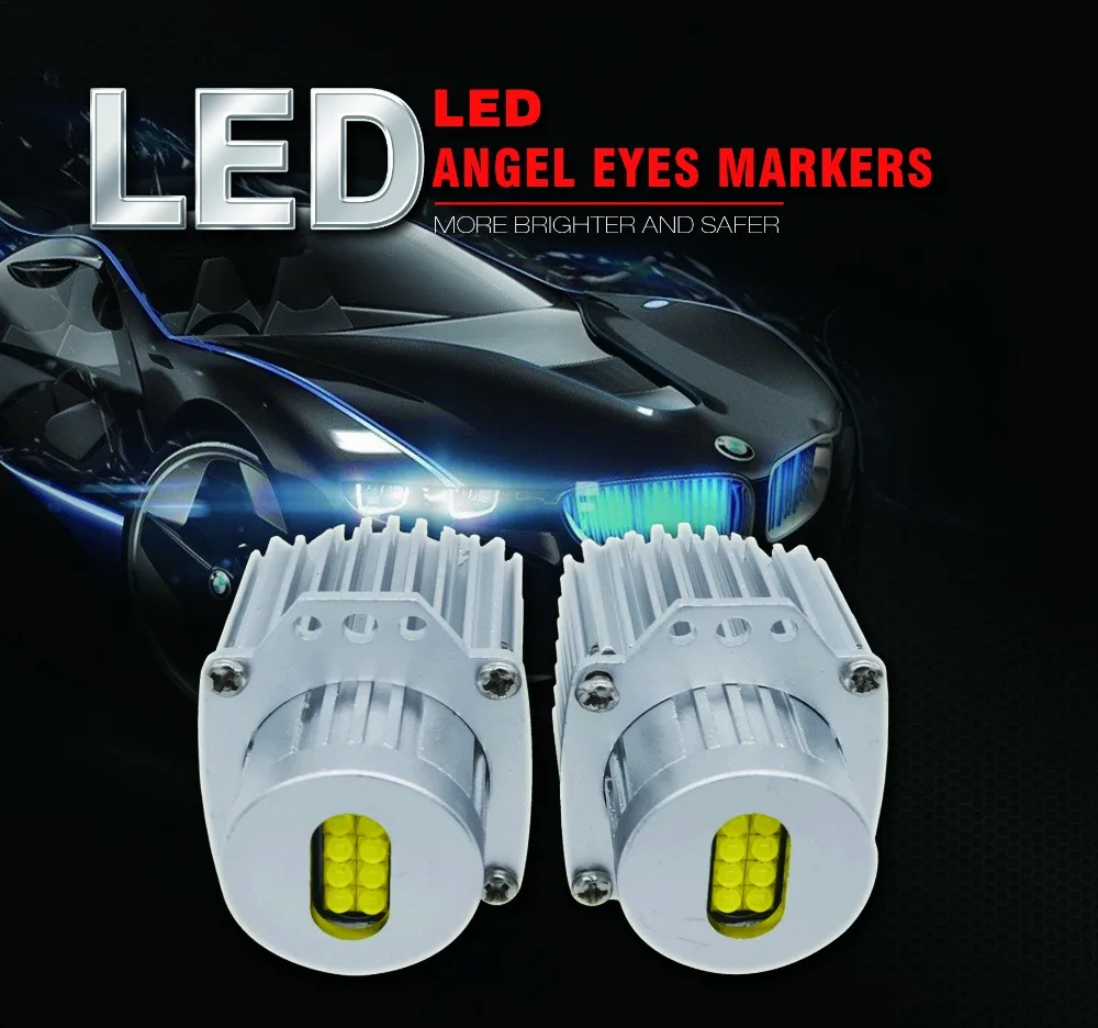 

SKYJOYCE 2018 NEW 1 Set 2*80W 160W LED Angel Eyes Kit 80W E90 LED Marker Angel Eyes LED Chips White for E90 E91 Car Day Light