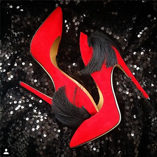 Sexy Back Fringe Women Pumps High Heels Purple Blue Red Wedding Shoes Woman 2016 Pointed Toe Women Shoes Zapatos Mujer Big Size (9)