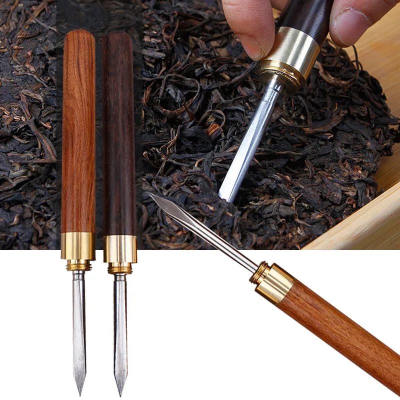 

Stainless Steel Tea Knife Needle Pick with Wood Handle Puer Tea Tools Cone Needle Breaking Prying Tea Brick Professional Tool