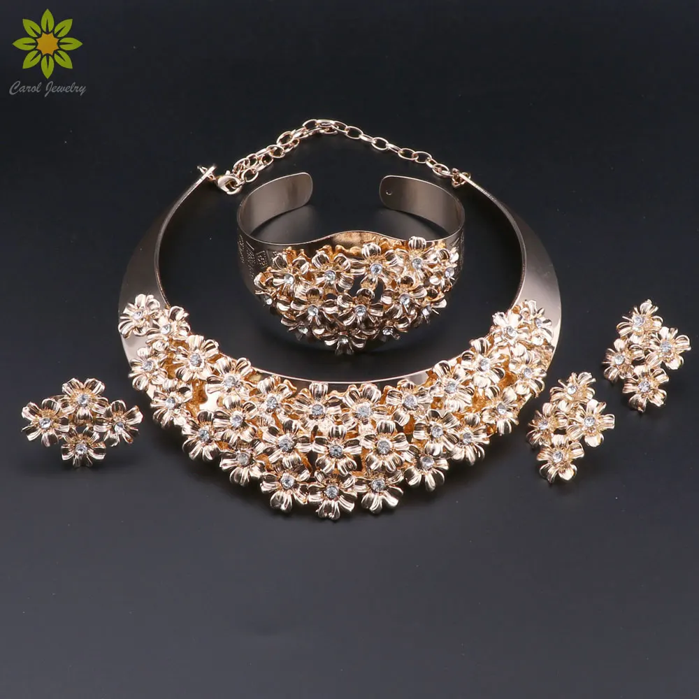 Дубай ювелирные наборы для женщин Африканский бисер ювелирный набор золотой