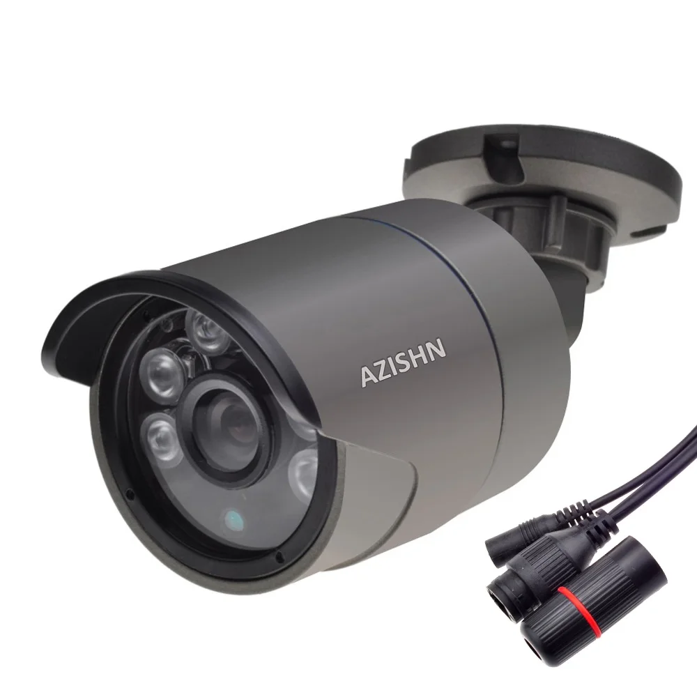 

AZISHN IP Camera 2MP 1920*1080 Resolution onvif HI3518E 6pcs Array IR Led Outdoor IP66 Waterproof Surveillance Bullet POE IP Cam