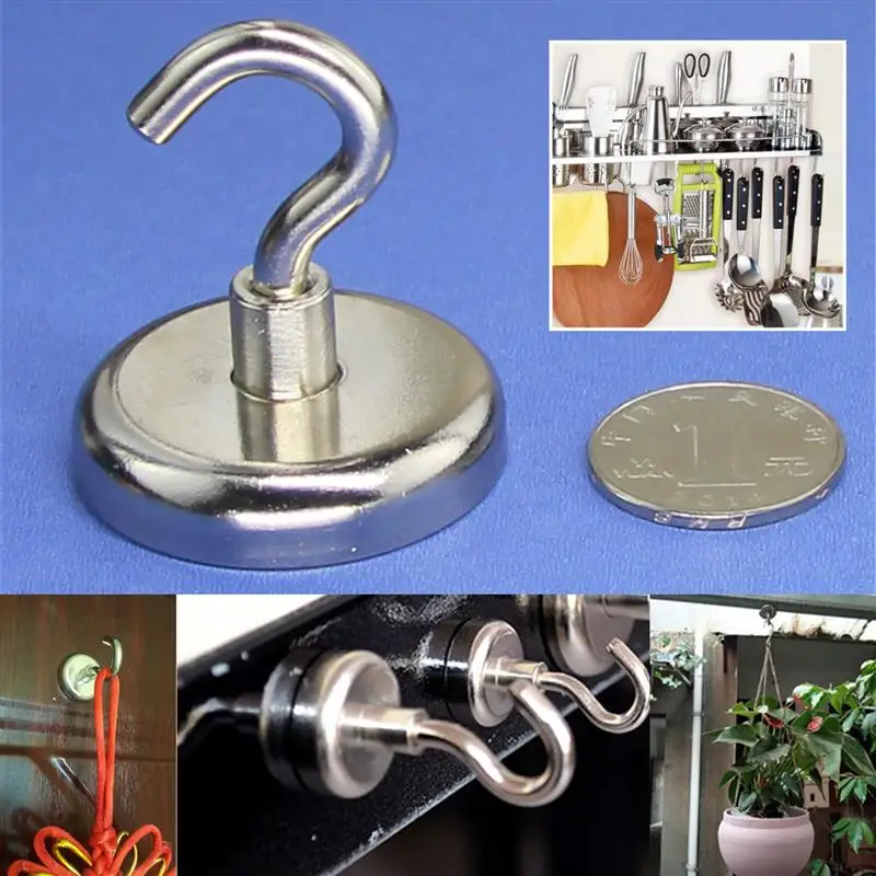 

Super Strong Magnetic Hooks Hanger Magnets Linked Circular Hooks Kitchen Tools