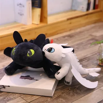 

2pcs/lot 35cm Movie Doll Night Fury Light Fury Plush Toy How to Train Your Dragon Toothless Dragon Stuffed Anime Doll for Kids