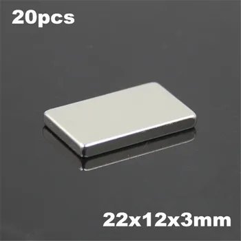 

20pcs 22x12x3mm Super Powerful Strong Rare Earth Block NdFeB Magnet Neodymium N35 Magnets F22*12*3mm- Free Shipping