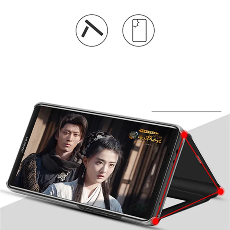 Умный зеркальный Чехол кобура с откидной крышкой и подставкой для Samsung J2 J3 J4 J5 J6 J7