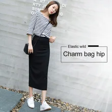 Женская эластичная тонкая Однотонная юбка с разрезом для весенний Летний пляж вечерние QL распродажа