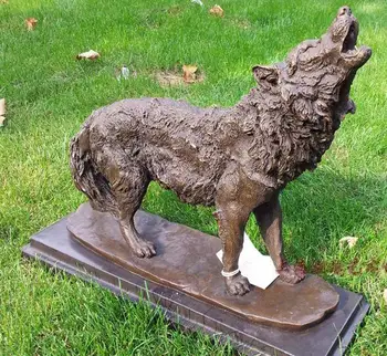 

pure copper Howling wolf Creative office home crafts ornaments