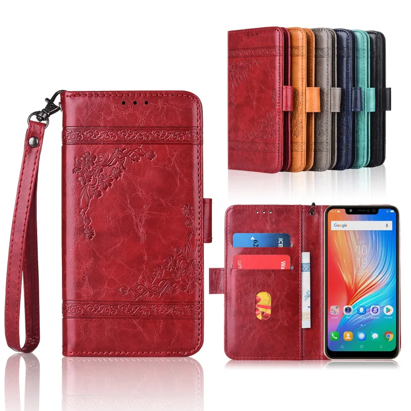 

Wallet case for Tecno Spark 3 Pro case with Strap,100% special PU leather Patterned Floral Flip Case