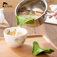 FHEAL кухонная Воронка Инструменты кастрюли и сковороды для предотвращения разливов круглая оправа дефлектор Жидкая силиконовая воронка кухонные аксессуары - изображение