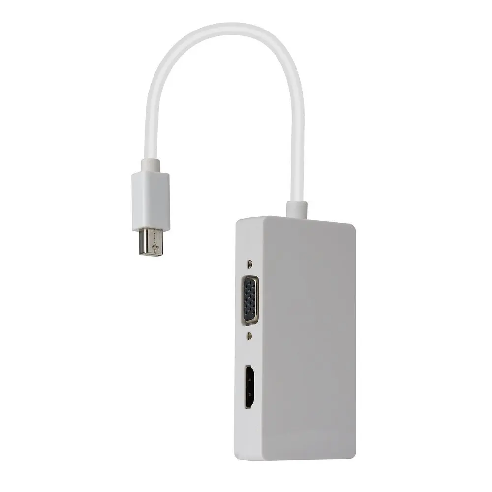 AAAE Топ HDMI/DVI/VGA дисплей порт кабель адаптер мини (Thunderbolt) (R) 3 в 1 белый| |