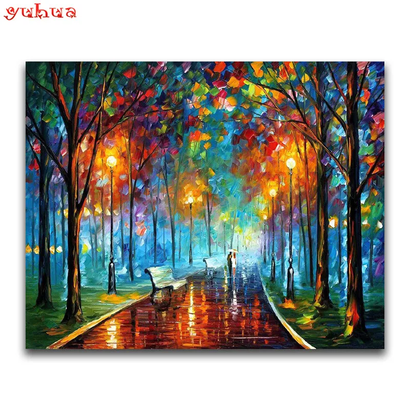 

Full Square Diamond embroidery Cross stitch scenery 5D DIY Diamond painting tree Full Round Diamond mosaic forest