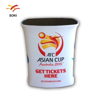 

High Quality Trade Show Booth Tension Fabric Square Counter With Acrylic Display Rack Advertising Exhibition