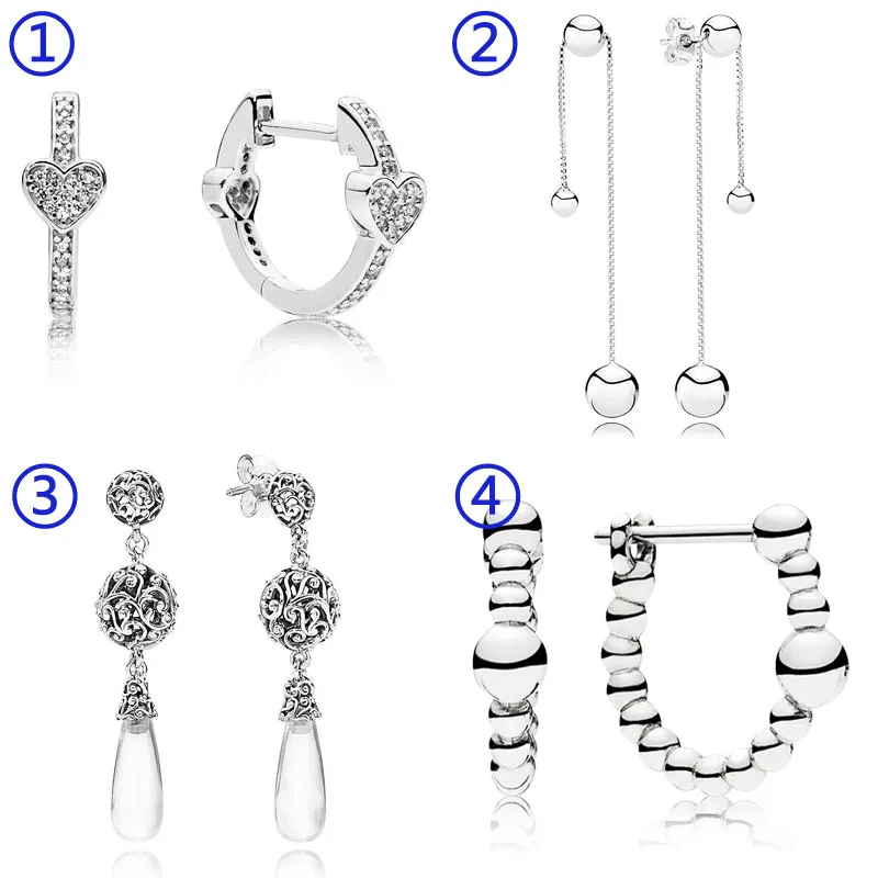 

String Of Silver Beads Regal Droplets Hanging Earring 925 Sterling Silver Earrings Studs For Women Gift Fine Pandora Jewelry