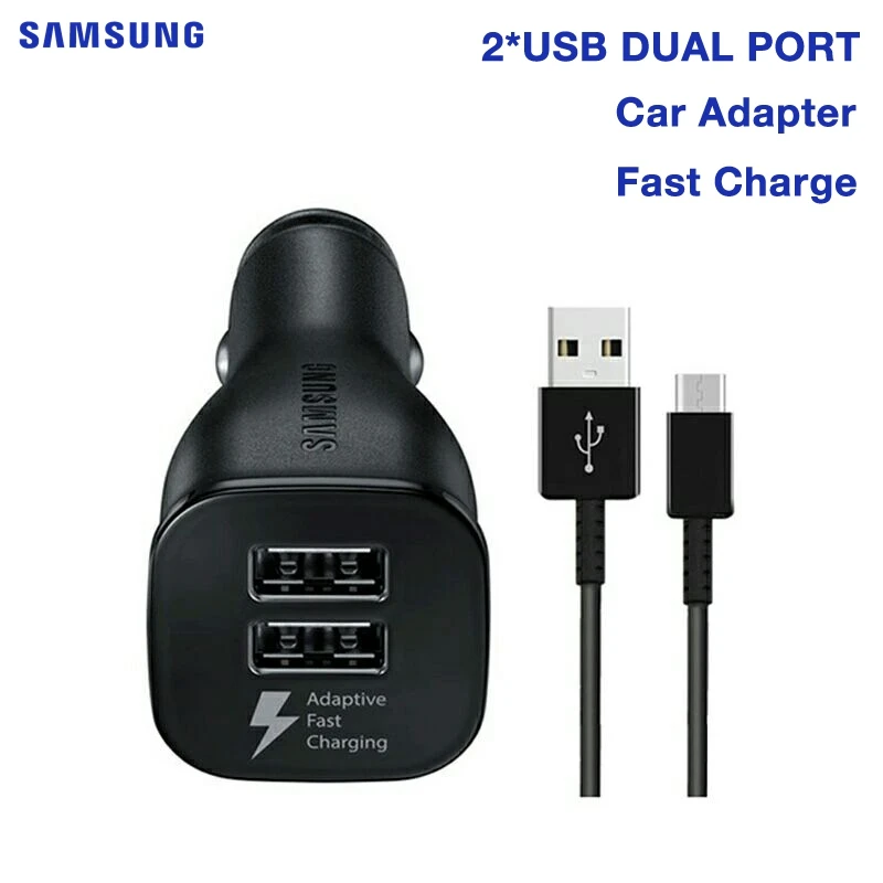 Samsung Original Car Charger For Samsung Galaxy S6 S8 S9 plus S10 Note 8 9 Fast Charger 1M USB Type-C Adaptive Travel Charging