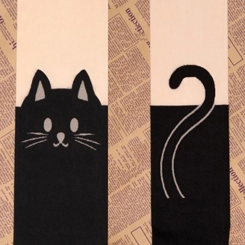 New Women Sexy Cat Tail Velvet Knee High Socks Hosiery Tattoo Stockings Cute New Women Sexy Cat Tail Velvet Knee High Socks Hosiery Tattoo Stockings Cute