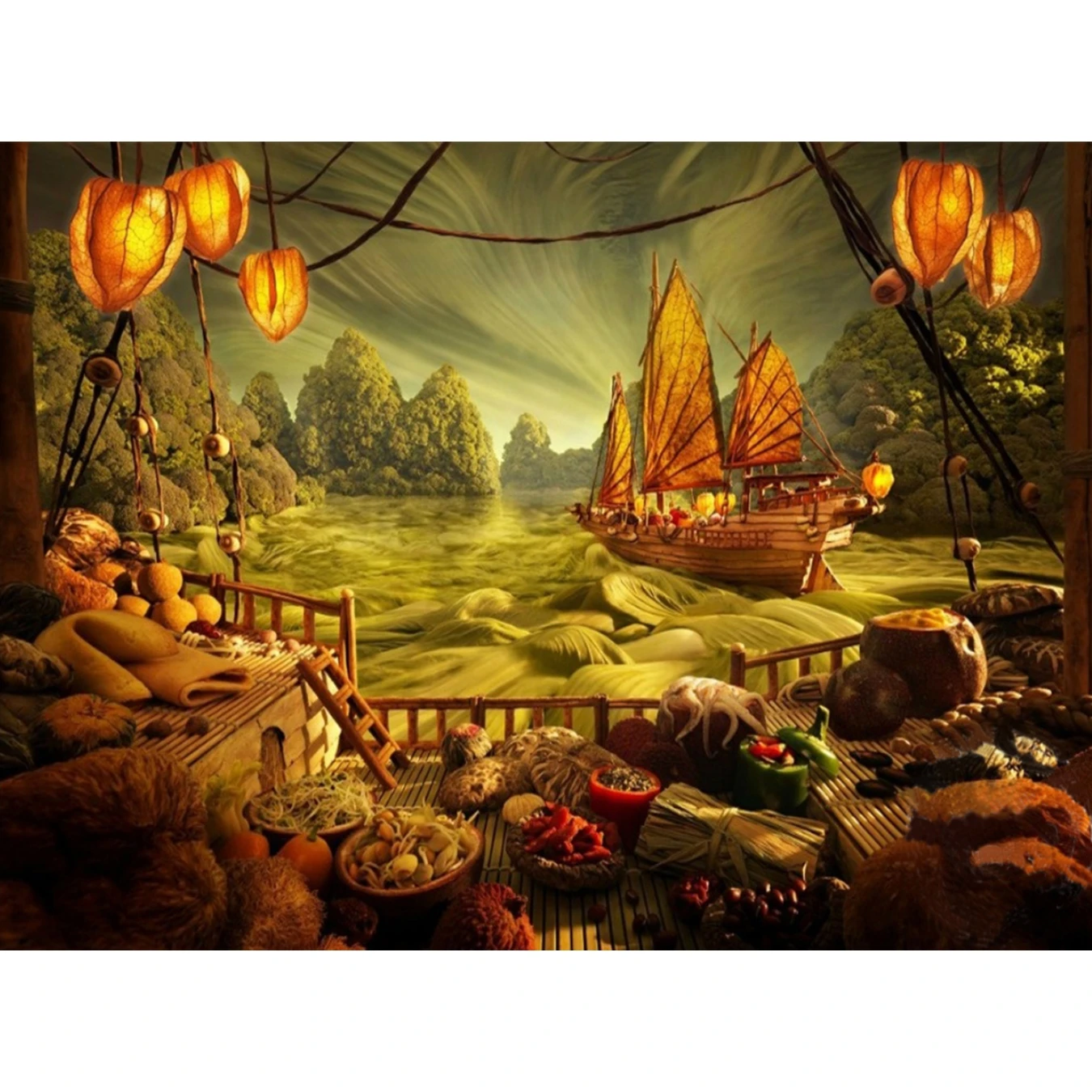 

Sailing Needlework Embroidery 5D DIY Full Diamond Painting Cross Stitch Round Rhinestone Room Fashion Decoration Gift