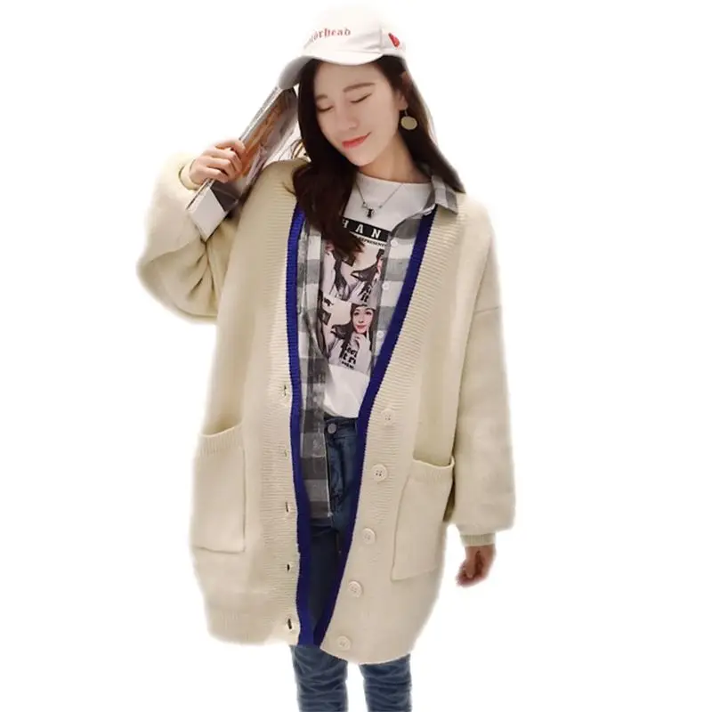 Best Price Spring Autumn New Casual 2018 Women Long Kniwear Sweater Female Loose Fashion Single Breasted Patchwork Knit Cardigan Coat C46 Best Price Spring Autumn New Casual 2018 Women Long Kniwear Sweater Female Loose Fashion Single Breasted Patchwork Knit Cardigan Coat C46