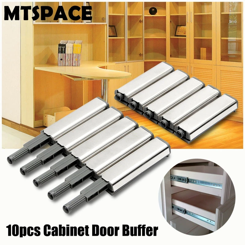 

MTSPACE 10pcs/Set Cabinet Drawer Cupboard Push To Open System Door Damper Buffer Push Catch Plastic Metal Housing 80*21*8.9mm