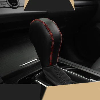 

lsrtw2017 cowl leather car gear lever cover handbrake cover for subaru forester xv outback legacy 2013-2019 shift knob