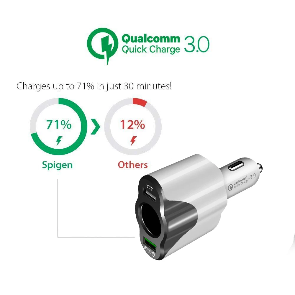 Быстрый Зарядное устройство 3 0 V автомобиль Dual USB DC 12 24 мобильных телефонов