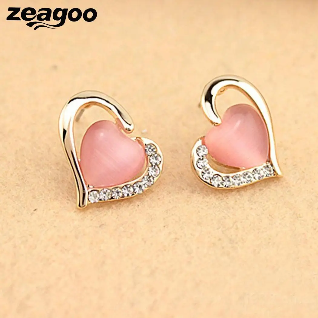 Zeagoo модные в форме сердца искусственный камень серьги для женщин Подарочный Шарм
