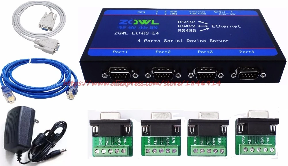 Четыре последовательных сервер/RS232/RS485/RS422 сетевой коммутатор/modbus tcp к RTU