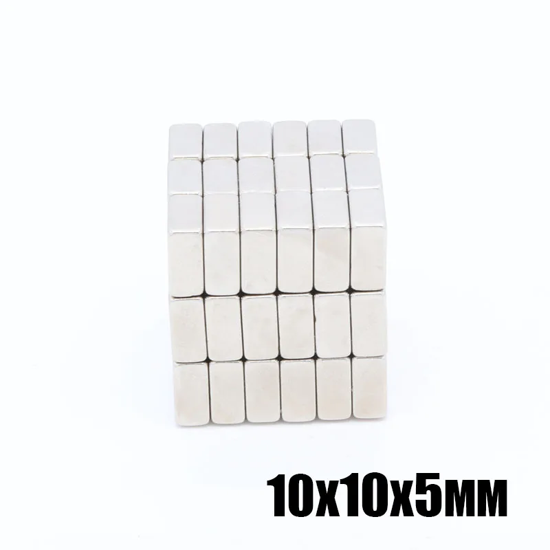 100 pcs 10x10x5 мм N35 супер сильный маленький неодим-железо-боровые 10*10*5 мм Неодимовые Магниты редкоземельные мощный магнит 10x10x5 мм