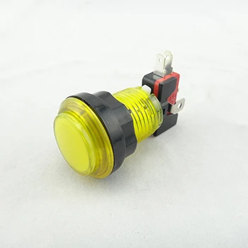 30 шт./лот Аркады 30 мм светодиодный горит кнопки с подсветкой встроенный 5 V светодиодный свет с микровыключателем от 15 цветов на выбор - Цвет: Светло-желтый