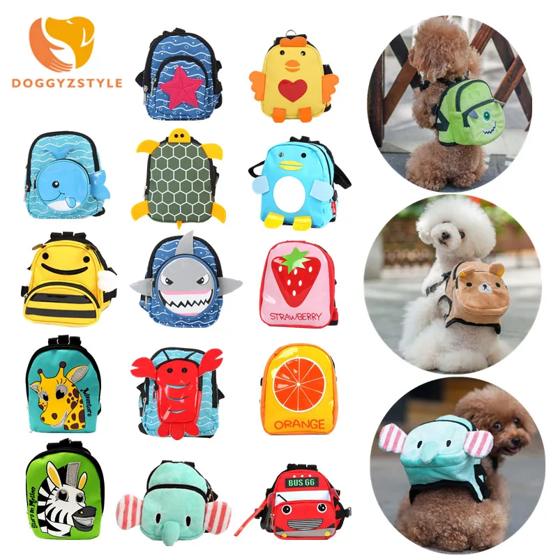 DOGGYZSTYLE Сумка-переноска с мультипликационным принтом, рюкзак для собак, рюкзак для щенков, кошек, школьная сумка, многофункциональный рюкзак для маленьких собак, рюкзак-мишка