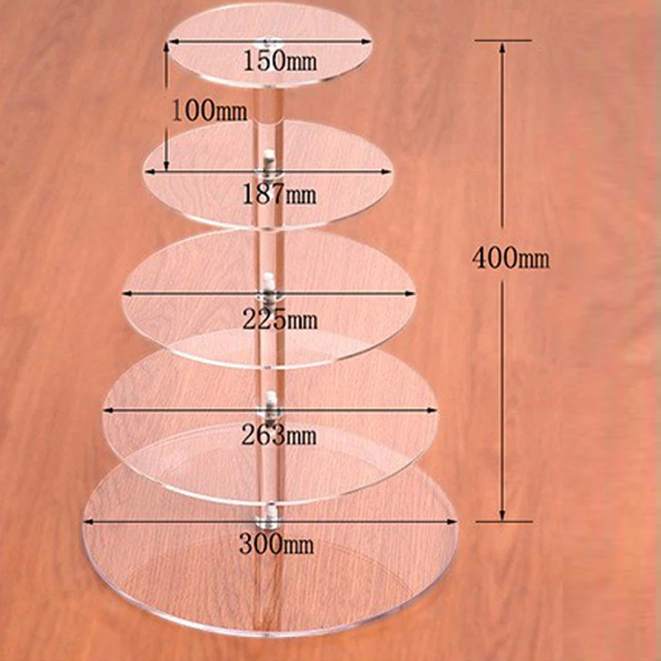 Transhome Cupake стенд прозрачный съемный акриловый стенд для пирожных Стенд Круглый держатель для кексов Свадебные украшения на день рождения - Цвет: 5 Layers Cake Stand