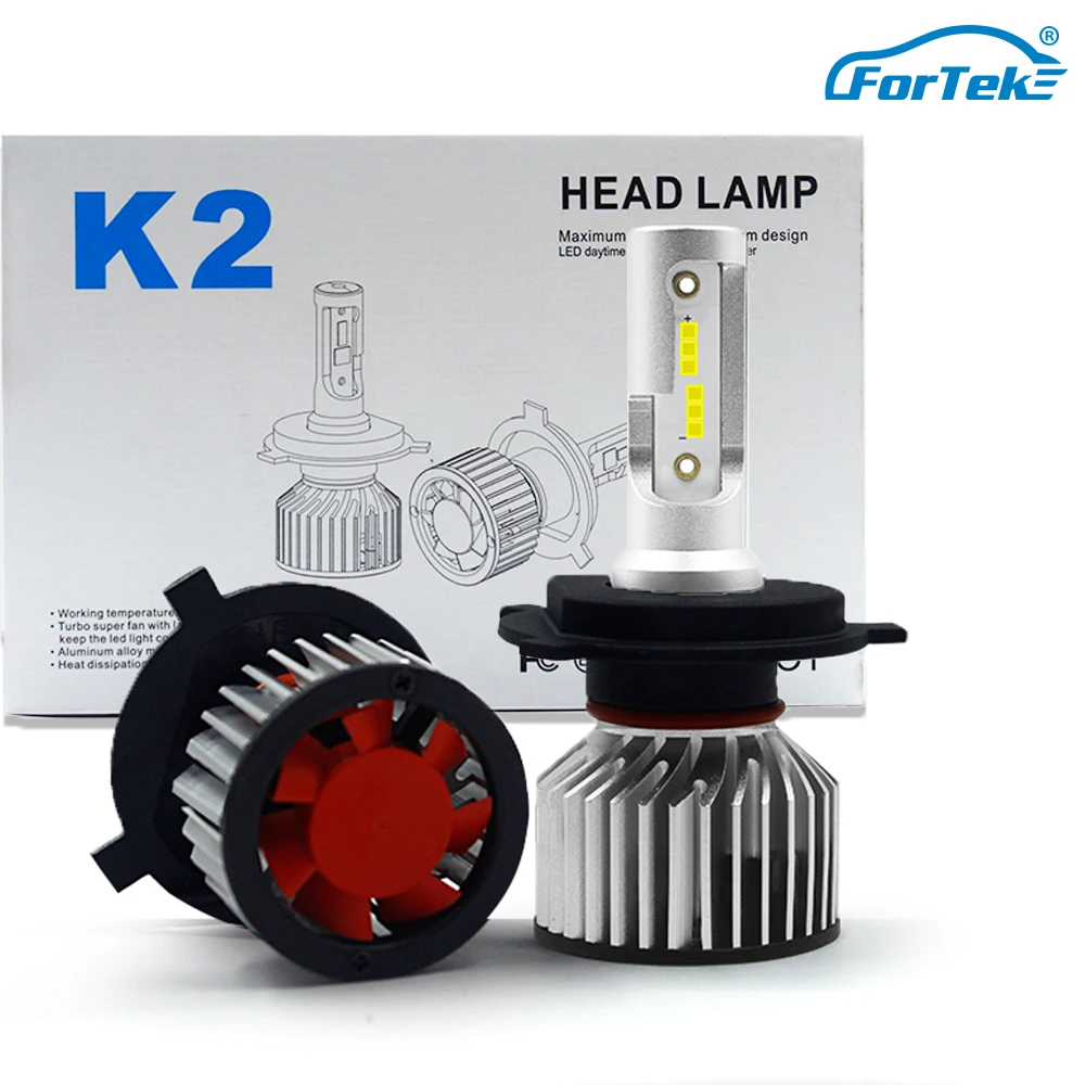 

FORTEk LED Headlight Fog Light Bulbs All-in-One Conversion Kit 60W 7000LM 6500K Super Bright White Hi/lo Beam H1/H4/H11/9005/880