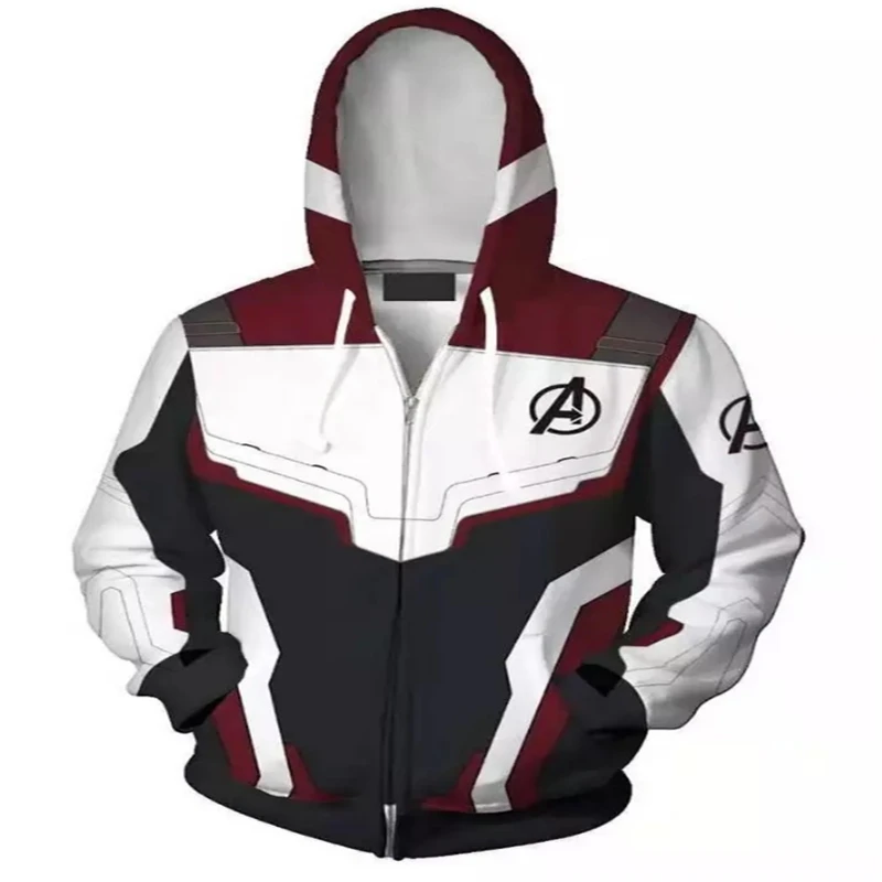 Avengers Endgame Cosplay Quantum Realm Costumes Sweatshirt Hoodie Jacket Captain Marvel Tech Hooded Superhero America Zipper