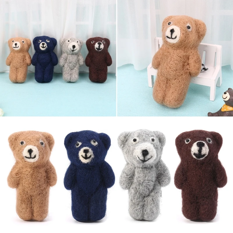 

Newborn Photography Props Accessories Felt Knit Teddy Bear Infant Handmade Toy Photo Prop Toy Doll