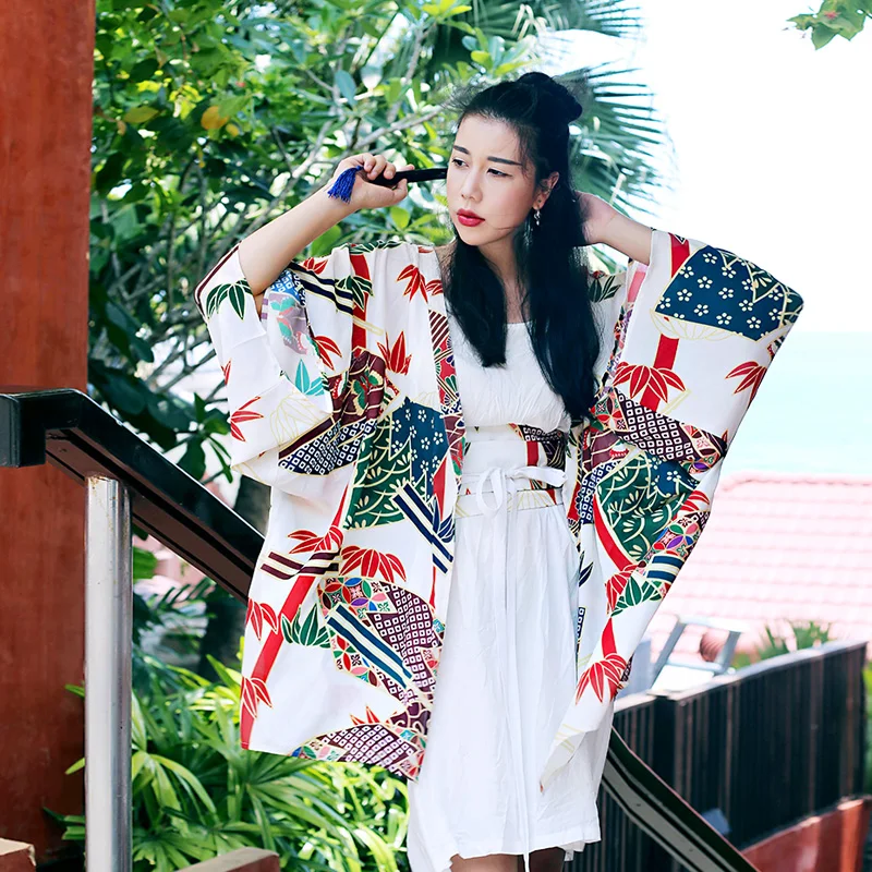 

Summer Novelty Women Printed Oversized Outwear Chiffon Shirt Kimono Japanese Style Thin Cardigan Chiffon Blouse